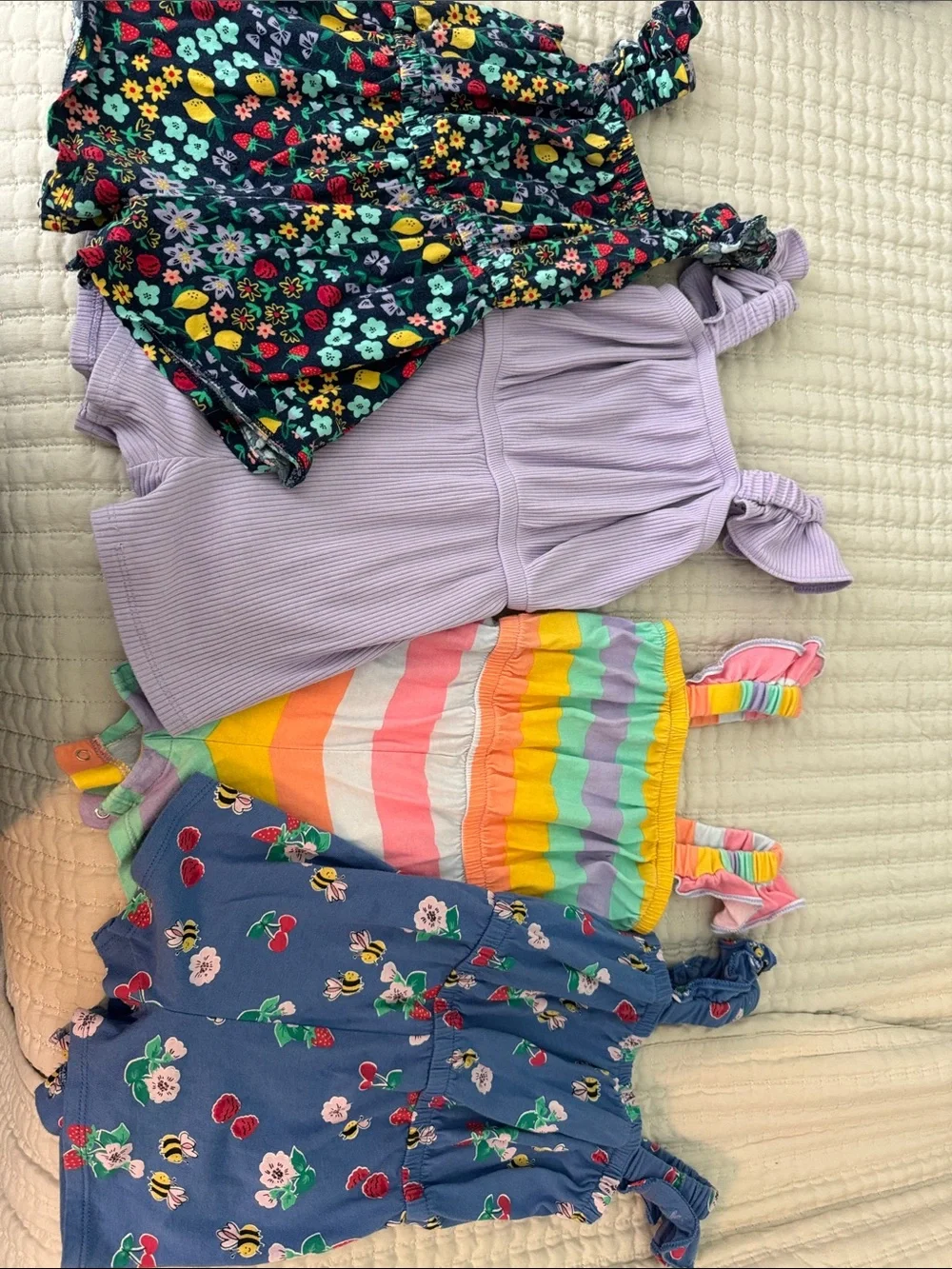 Old Navy Girls Multi/Floral One-Piece Lot - Navy, Lavender, Rainbow, Blue